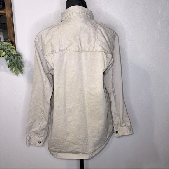 Cabin Creek Women's Basic Khaki Button Down Collared Jacket Size Large - Picture 3 of 5